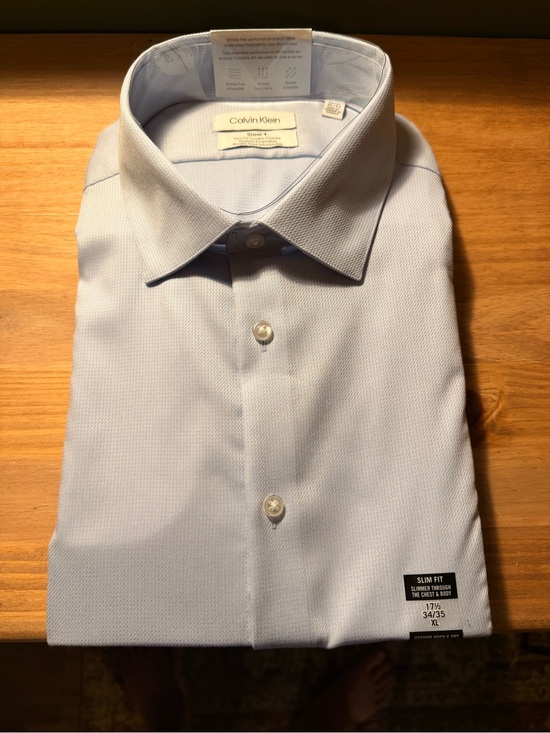 Calvin Klein Other - Calvin Klein Men’s Slim Fit Light Blue Stretch Dress Shirt (Wrinkle Free)